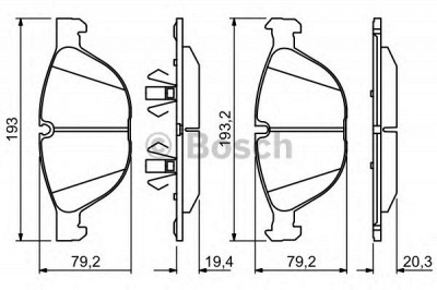 BOSCH 0986494307 -  Комплект тормозных колодок, дисковый тормоз
