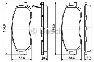 BOSCH 0986494308 -  Комплект тормозных колодок, дисковый тормоз