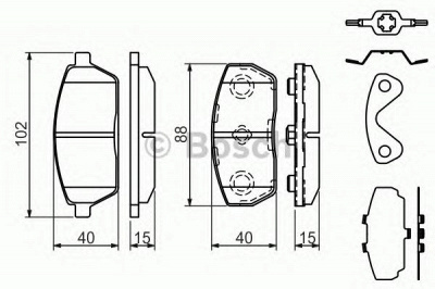 BOSCH 0986494312 -  Комплект тормозных колодок, дисковый тормоз