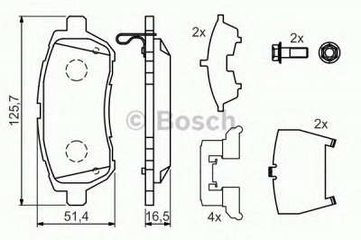 BOSCH 0986494320 -  Комплект тормозных колодок, дисковый тормоз