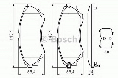 BOSCH 0986494323 -  Комплект тормозных колодок, дисковый тормоз