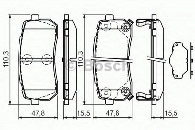 BOSCH 0986494327 -  Комплект тормозных колодок, дисковый тормоз