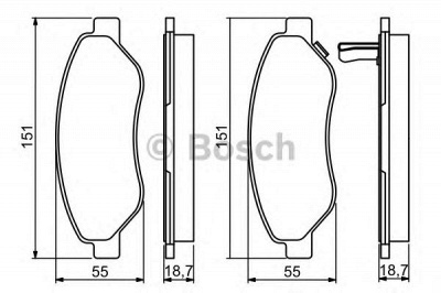 BOSCH 0986494345 -  Комплект тормозных колодок, дисковый тормоз