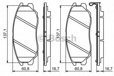 BOSCH 0986494347 -  Комплект тормозных колодок, дисковый тормоз