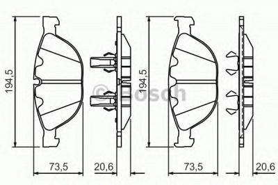 BOSCH 0986494349 -  Комплект тормозных колодок, дисковый тормоз