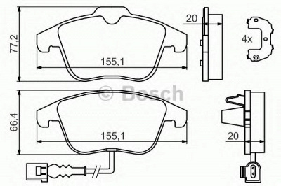BOSCH 0986494372 -  Комплект тормозных колодок, дисковый тормоз