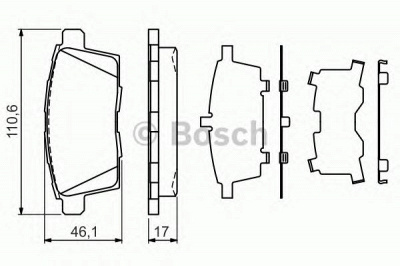 BOSCH 0986494376 -  Комплект тормозных колодок, дисковый тормоз