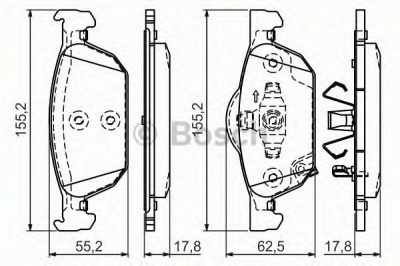 BOSCH 0986494383 -  Комплект тормозных колодок, дисковый тормоз