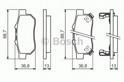 BOSCH 0986494392 -  Комплект тормозных колодок, дисковый тормоз