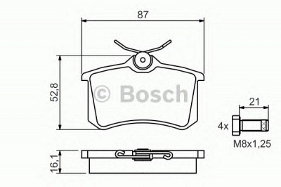 BOSCH 0986494399 -  Комплект тормозных колодок, дисковый тормоз