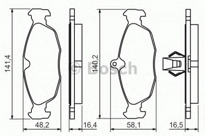 BOSCH 0986494413 -  Комплект тормозных колодок, дисковый тормоз