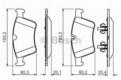 BOSCH 0986494427 -  Комплект тормозных колодок, дисковый тормоз