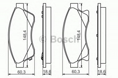 BOSCH 0986494433 -  Комплект тормозных колодок, дисковый тормоз