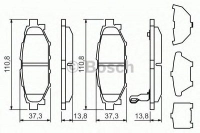 BOSCH 0986494444 -  Комплект тормозных колодок, дисковый тормоз