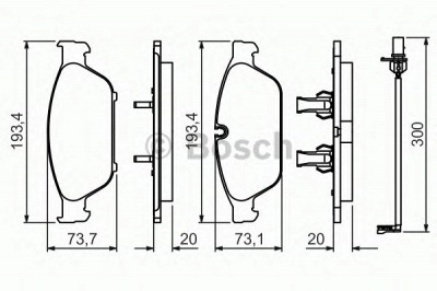 BOSCH 0986494447 -  Комплект тормозных колодок, дисковый тормоз