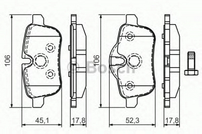 BOSCH 0986494450 -  Комплект тормозных колодок, дисковый тормоз