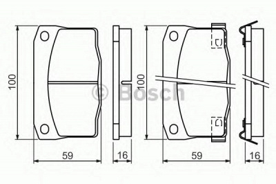 BOSCH 0986494455 -  Комплект тормозных колодок, дисковый тормоз