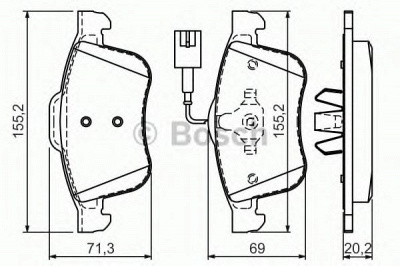 BOSCH 0986494465 -  Комплект тормозных колодок, дисковый тормоз