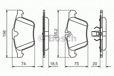BOSCH 0986494481 -  Комплект тормозных колодок, дисковый тормоз