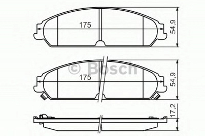 BOSCH 0986494483 -  Комплект тормозных колодок, дисковый тормоз
