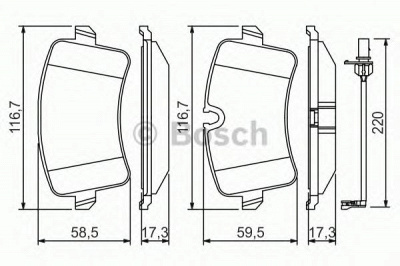 BOSCH 0986494488 -  Комплект тормозных колодок, дисковый тормоз
