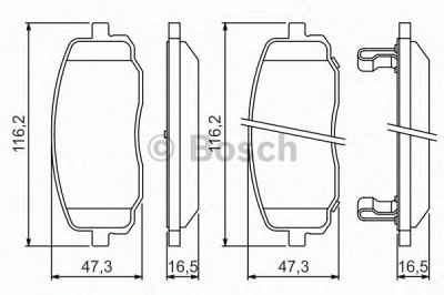 BOSCH 0986494491 -  Комплект тормозных колодок, дисковый тормоз