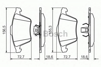 BOSCH 0986494492 -  Комплект тормозных колодок, дисковый тормоз