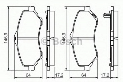 BOSCH 0986494493 -  Комплект тормозных колодок, дисковый тормоз