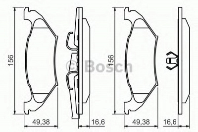 BOSCH 0986494495 -  Комплект тормозных колодок, дисковый тормоз