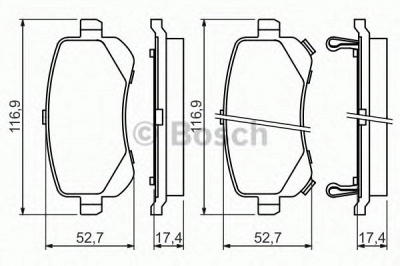 BOSCH 0986494496 -  Комплект тормозных колодок, дисковый тормоз