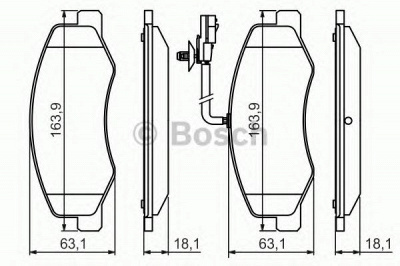 BOSCH 0986494499 -  Комплект тормозных колодок, дисковый тормоз