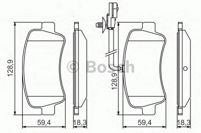 BOSCH 0986494500 -  Комплект тормозных колодок, дисковый тормоз