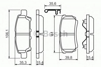 BOSCH 0986494502 -  Комплект тормозных колодок, дисковый тормоз