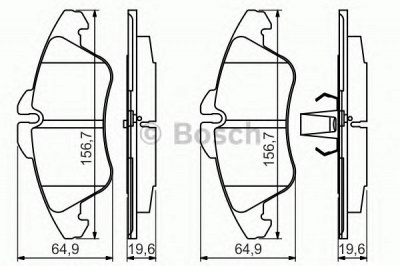 BOSCH 0986494504 -  Комплект тормозных колодок, дисковый тормоз