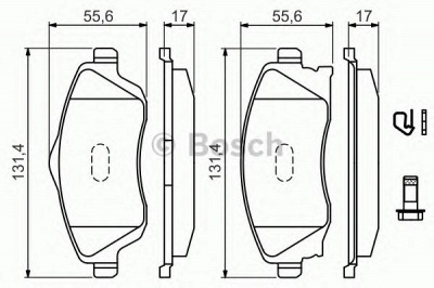 BOSCH 0986494510 -  Комплект тормозных колодок, дисковый тормоз