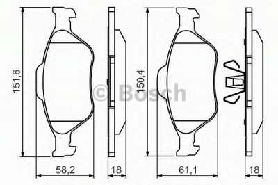 BOSCH 0986494512 -  Комплект тормозных колодок, дисковый тормоз