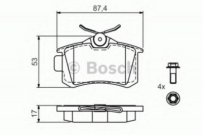BOSCH 0986494515 -  Комплект тормозных колодок, дисковый тормоз