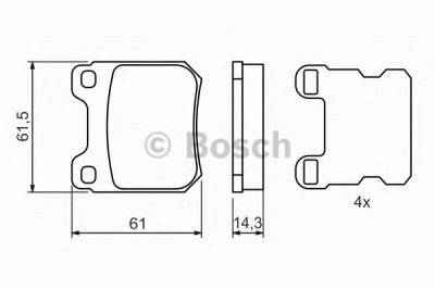 BOSCH 0986494523 -  Комплект тормозных колодок, дисковый тормоз