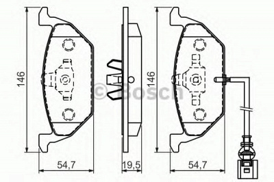 BOSCH 0986494524 -  Комплект тормозных колодок, дисковый тормоз