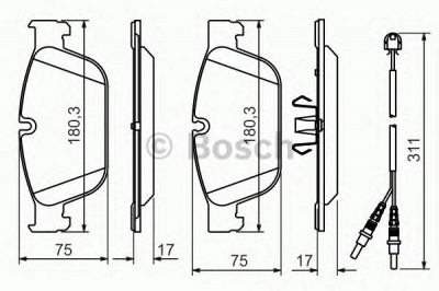BOSCH 0986494526 -  Комплект тормозных колодок, дисковый тормоз