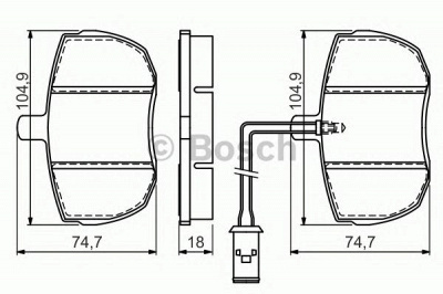 BOSCH 0986494535 -  Комплект тормозных колодок, дисковый тормоз