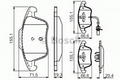 BOSCH 0986494538 -  Комплект тормозных колодок, дисковый тормоз