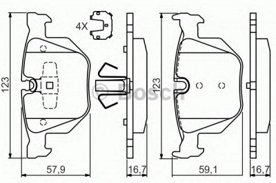 BOSCH 0986494540 -  Комплект тормозных колодок, дисковый тормоз