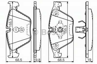 BOSCH 0986494549 -  Комплект тормозных колодок, дисковый тормоз