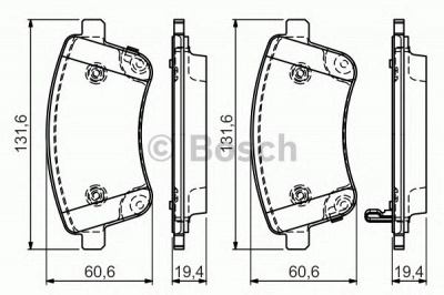 BOSCH 0986494552 -  Комплект тормозных колодок, дисковый тормоз