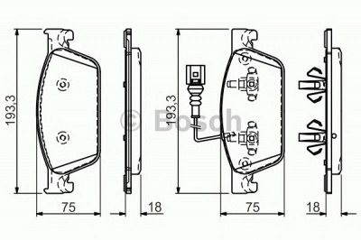 BOSCH 0986494553 -  Комплект тормозных колодок, дисковый тормоз