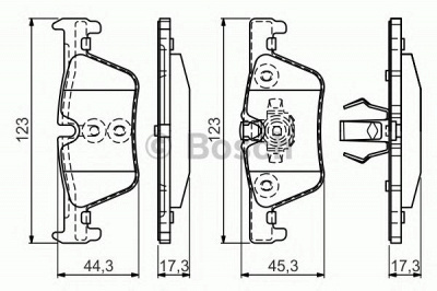 BOSCH 0986494554 -  Комплект тормозных колодок, дисковый тормоз