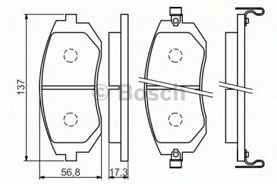 BOSCH 0986494558 -  Комплект тормозных колодок, дисковый тормоз