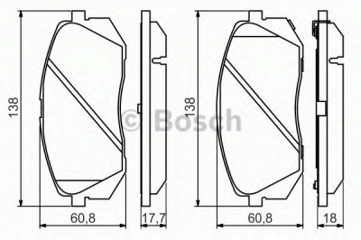 BOSCH 0986494559 -  Комплект тормозных колодок, дисковый тормоз