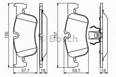 BOSCH 0986494561 -  Комплект тормозных колодок, дисковый тормоз